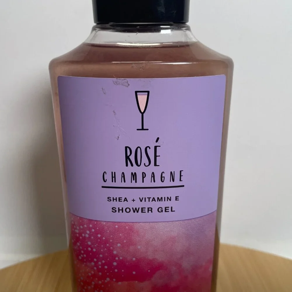 Bath & Body Works Rose Champagne Shower Gel 10 oz Shea Butter Vitamin E Aloe
